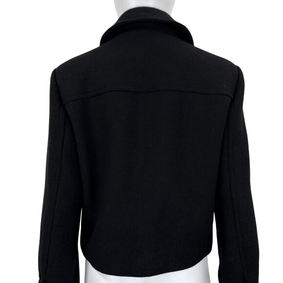 Zara Black Cropped Wool-Blend Button-Up Jacket – Size S - Picture 8 of 10